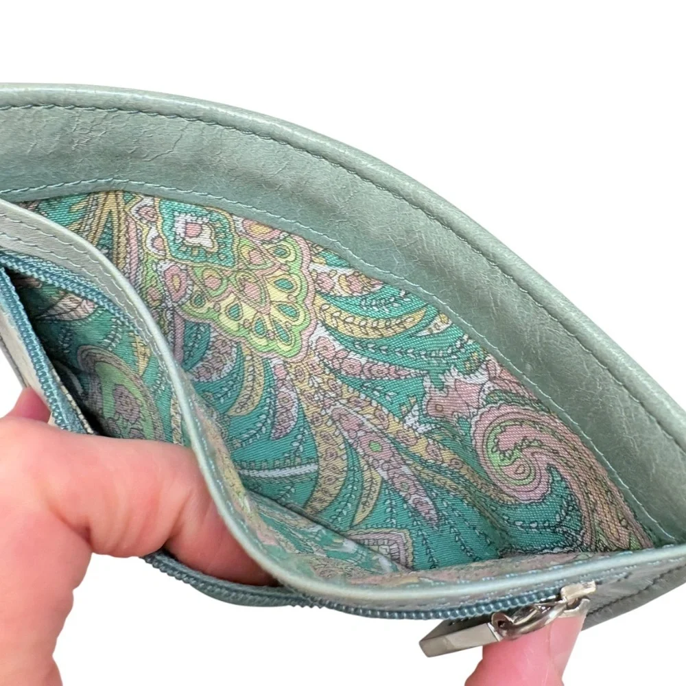 Hobo blue leather card holder